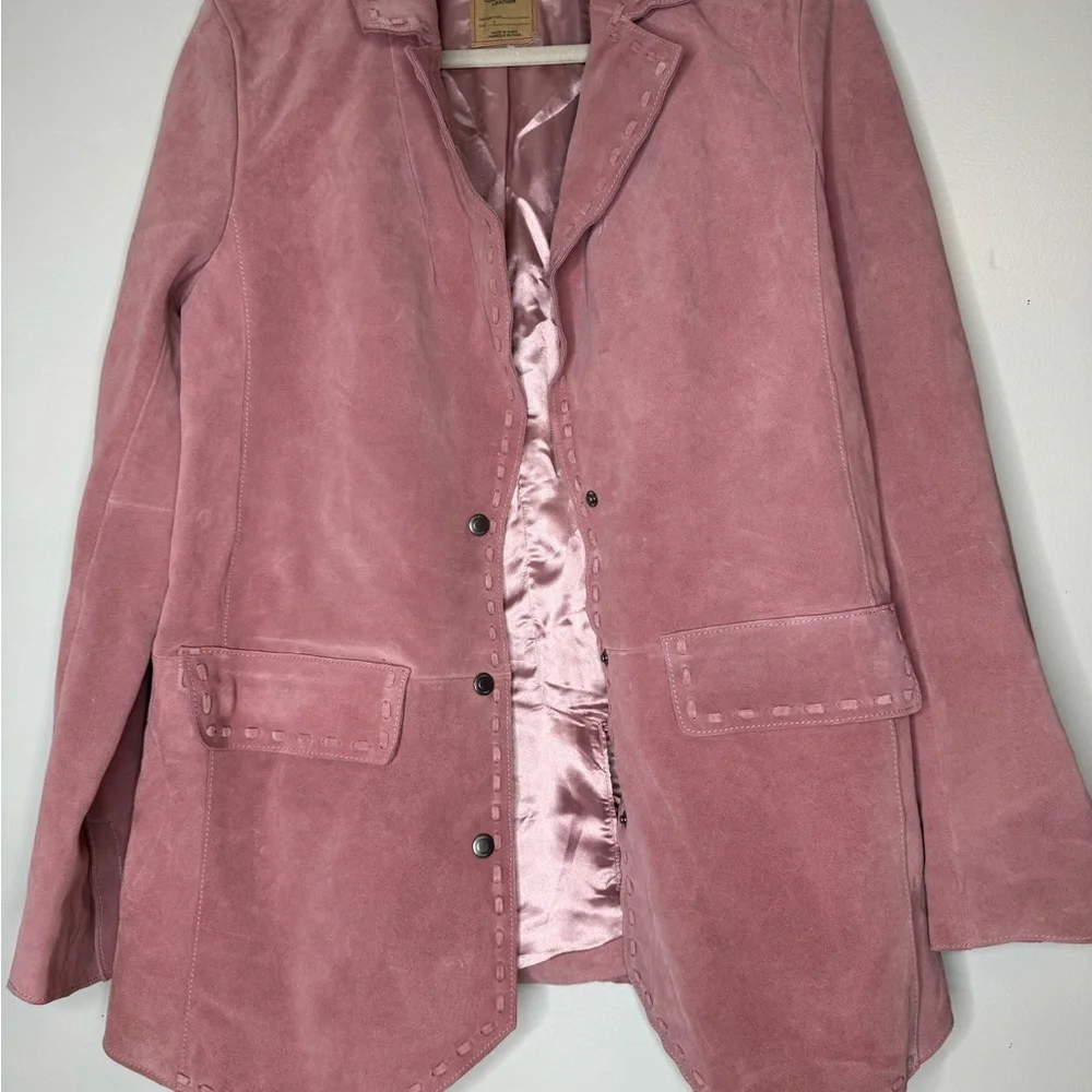 NWOT We The Free X Free People High Tide 100% Suede Blazer Pink - Picture 4 of 6